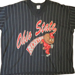 Breeze Baseball Shirt Ohio State Buckeyes Black and White Jersey Unisex